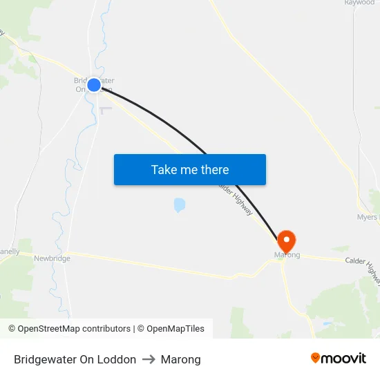 Bridgewater On Loddon to Marong map