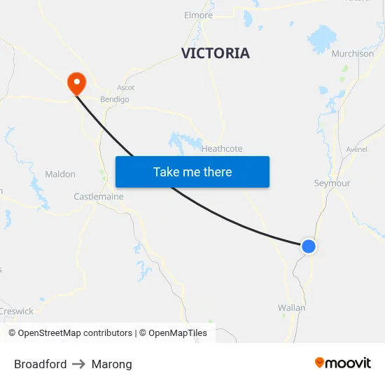 Broadford to Marong map