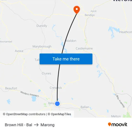 Brown Hill - Bal to Marong map