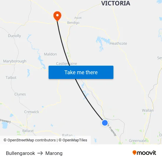 Bullengarook to Marong map