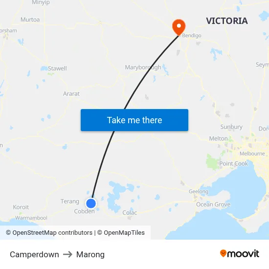 Camperdown to Marong map