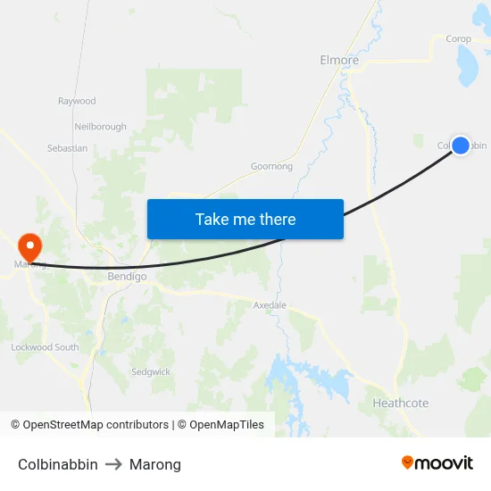 Colbinabbin to Marong map