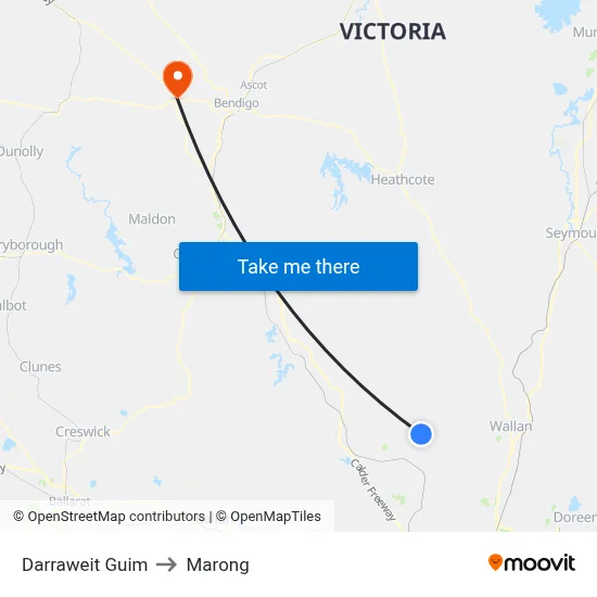 Darraweit Guim to Marong map