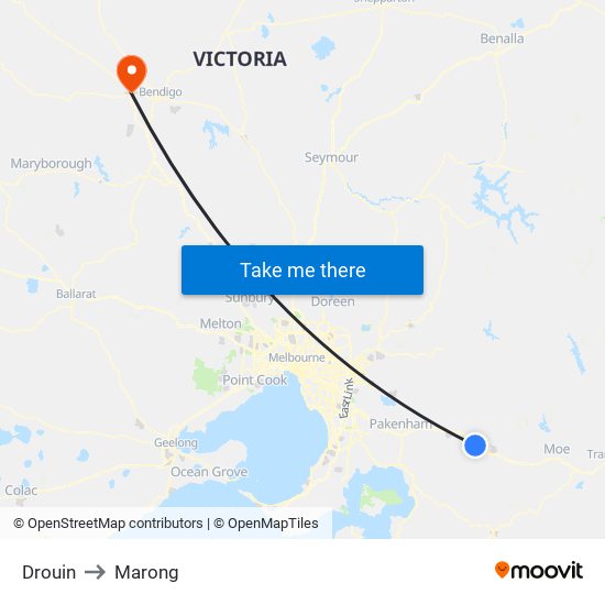 Drouin to Marong map