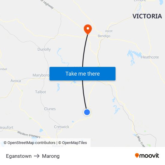 Eganstown to Marong map