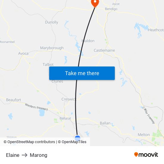 Elaine to Marong map