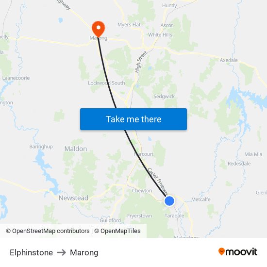 Elphinstone to Marong map