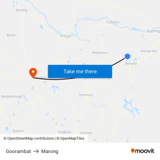 Goorambat to Marong map