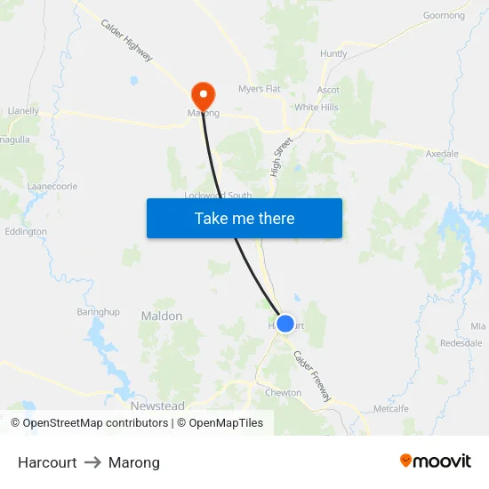 Harcourt to Marong map