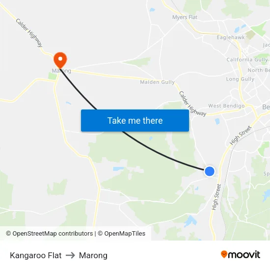 Kangaroo Flat to Marong map