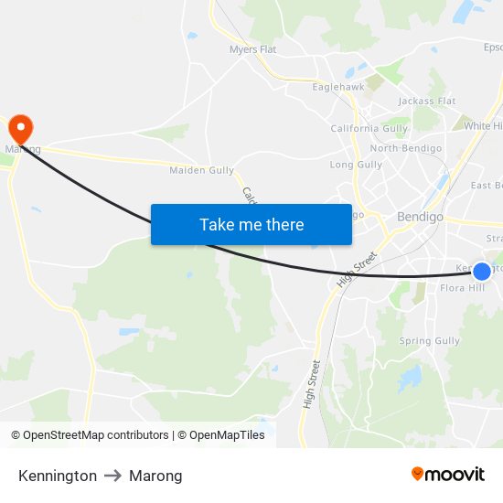 Kennington to Marong map