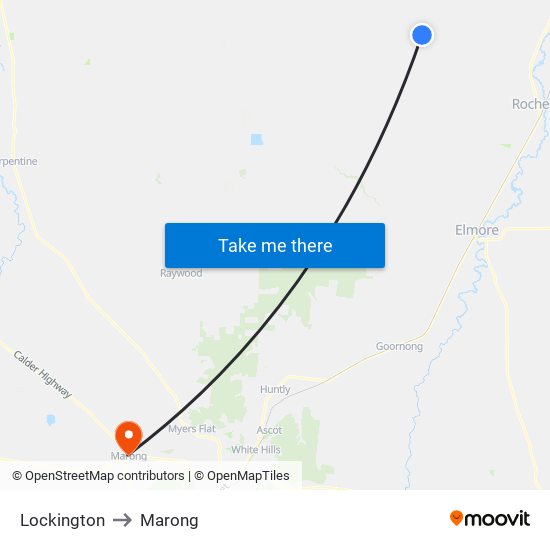 Lockington to Marong map