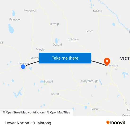 Lower Norton to Marong map