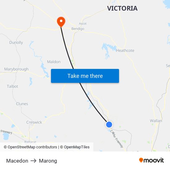 Macedon to Marong map