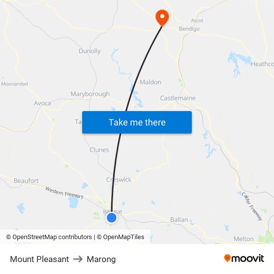 Mount Pleasant to Marong map