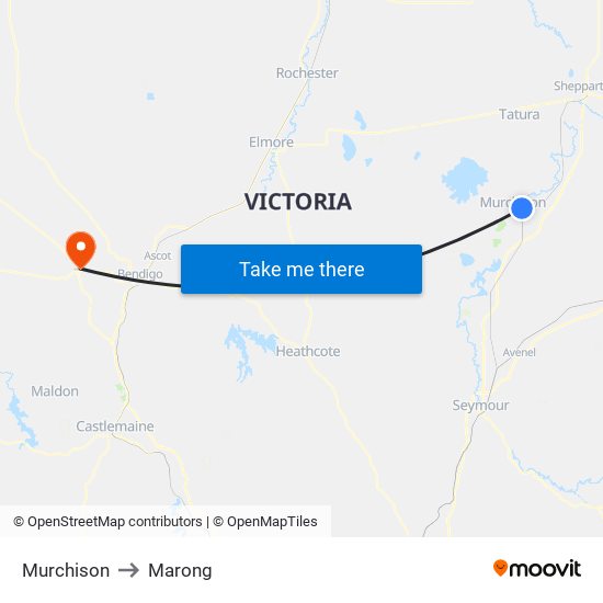 Murchison to Marong map