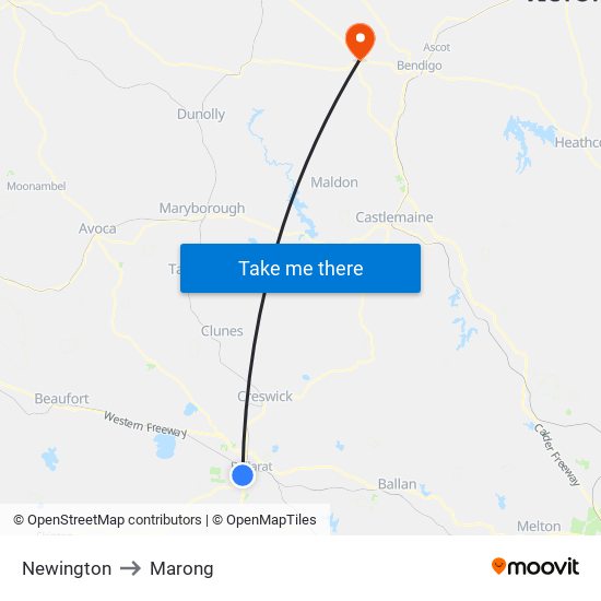 Newington to Marong map