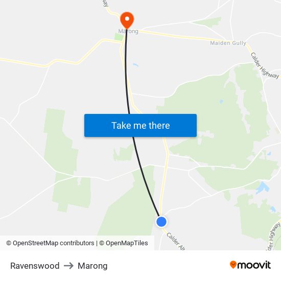 Ravenswood to Marong map
