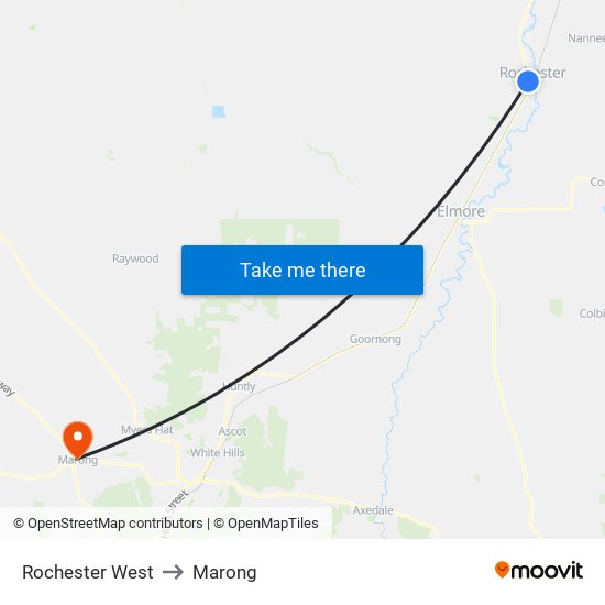 Rochester West to Marong map