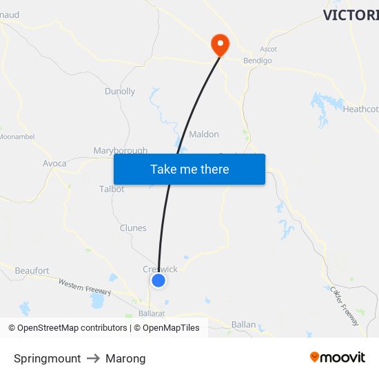 Springmount to Marong map