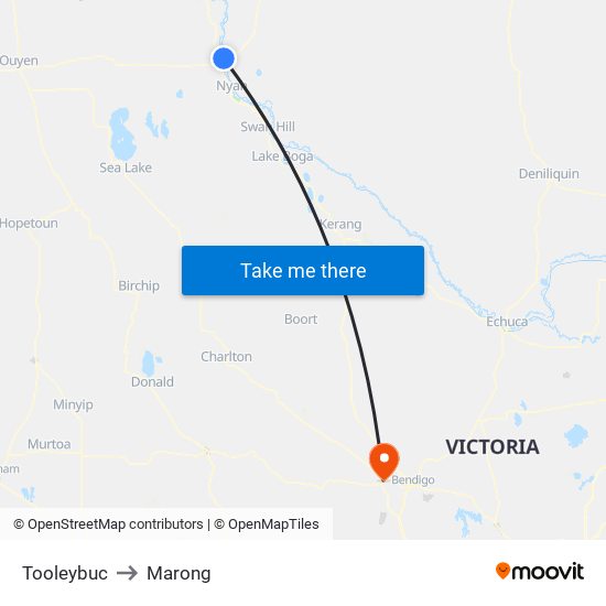 Tooleybuc to Marong map