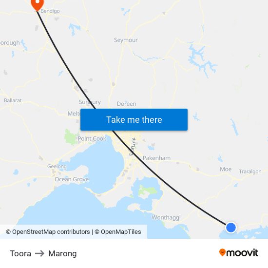 Toora to Marong map