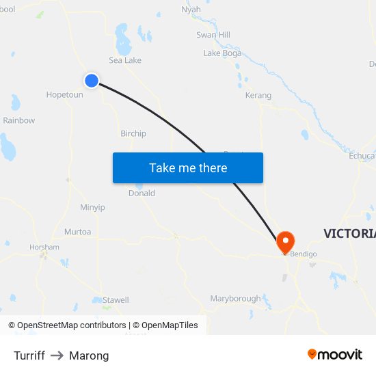 Turriff to Marong map