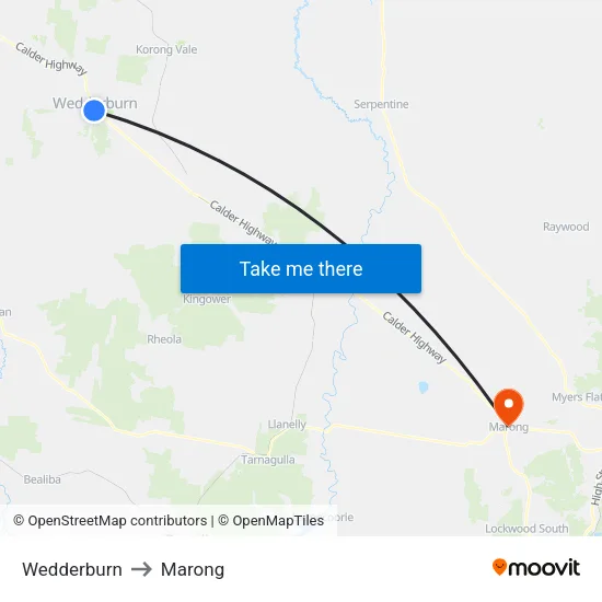 Wedderburn to Marong map