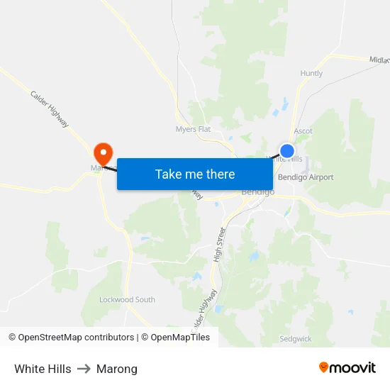 White Hills to Marong map