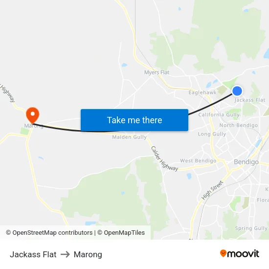 Jackass Flat to Marong map