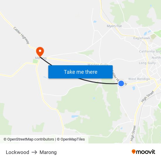 Lockwood to Marong map