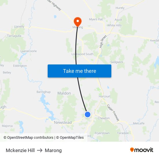 Mckenzie Hill to Marong map