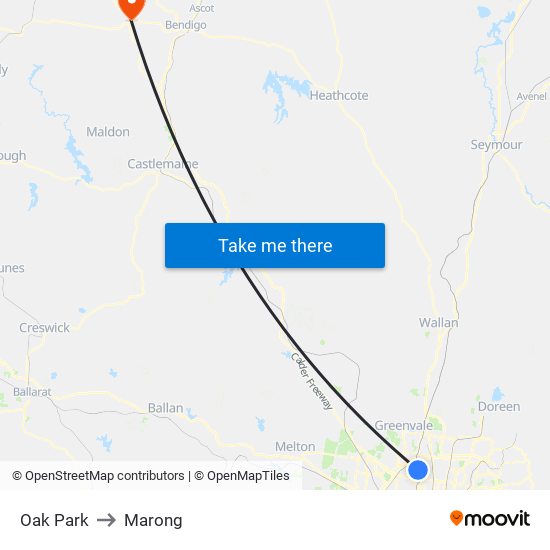 Oak Park to Marong map