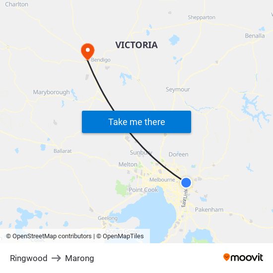 Ringwood to Marong map