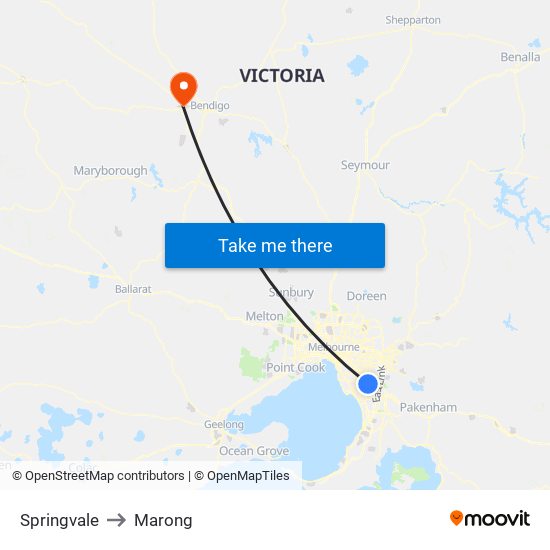 Springvale to Marong map