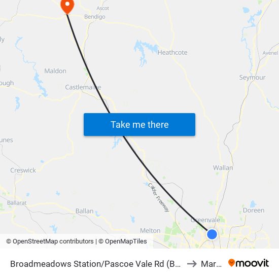 Broadmeadows Station/Pascoe Vale Rd (Broadmeadows) to Marong map