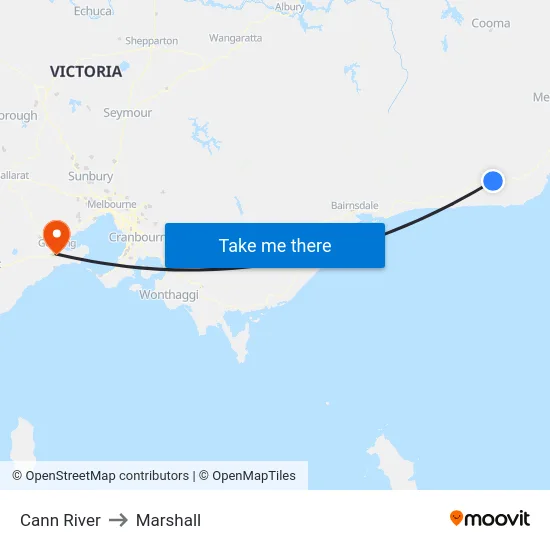 Cann River to Marshall map