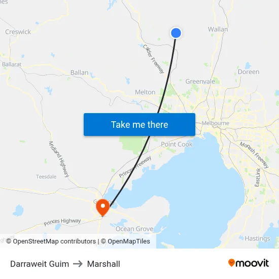 Darraweit Guim to Marshall map