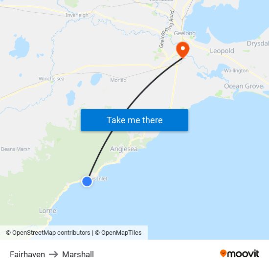 Fairhaven to Marshall map