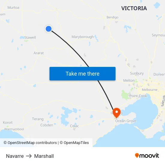 Navarre to Marshall map