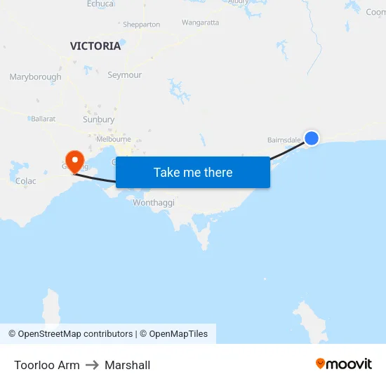 Toorloo Arm to Marshall map