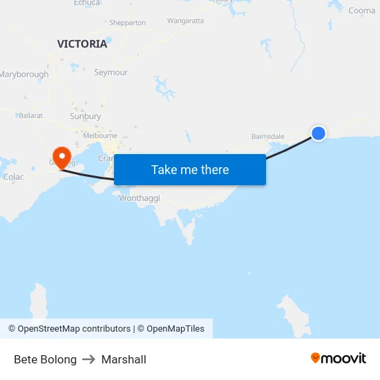 Bete Bolong to Marshall map