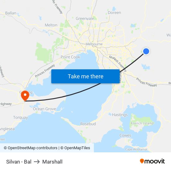 Silvan - Bal to Marshall map