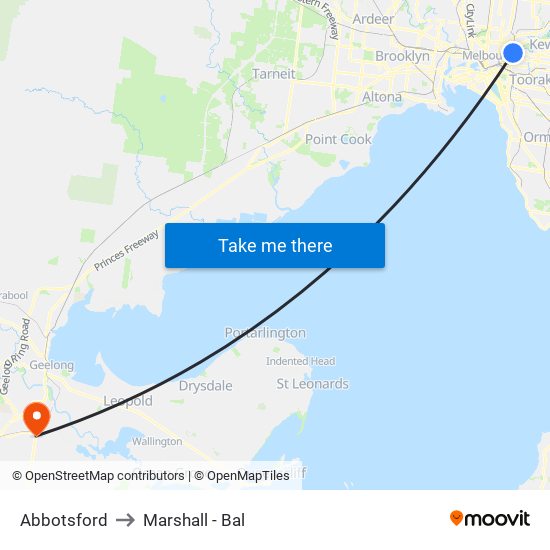 Abbotsford to Marshall - Bal map