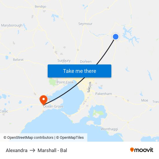 Alexandra to Marshall - Bal map