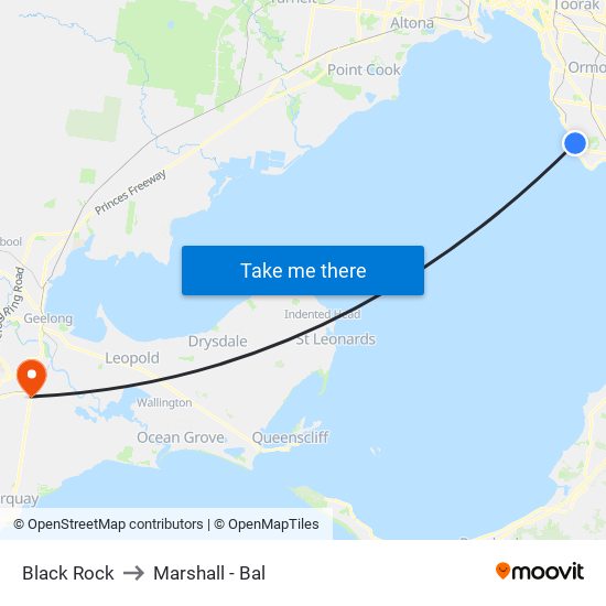 Black Rock to Marshall - Bal map