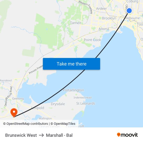 Brunswick West to Marshall - Bal map