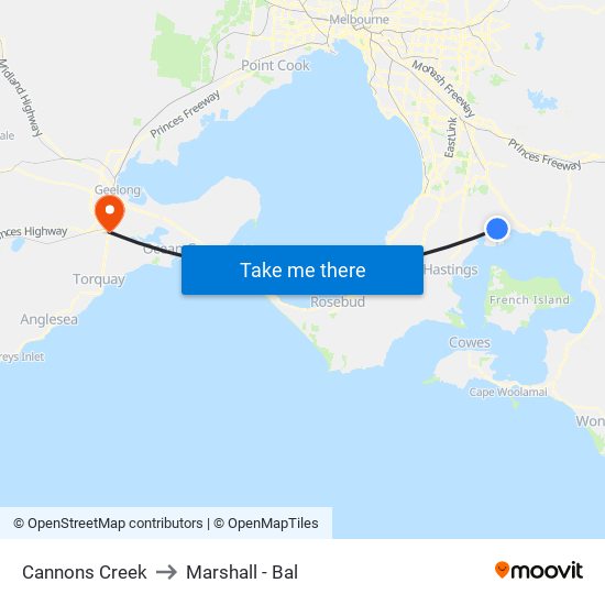 Cannons Creek to Marshall - Bal map