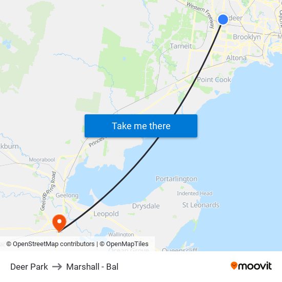 Deer Park to Marshall - Bal map