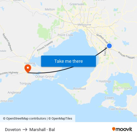 Doveton to Marshall - Bal map